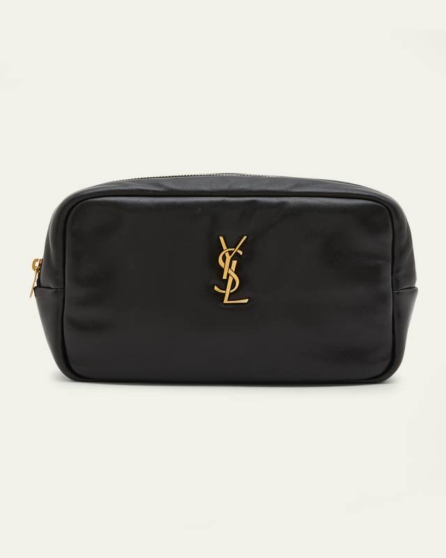 Mini Cosmetic YSL Pouch in Padded Smooth Leather
